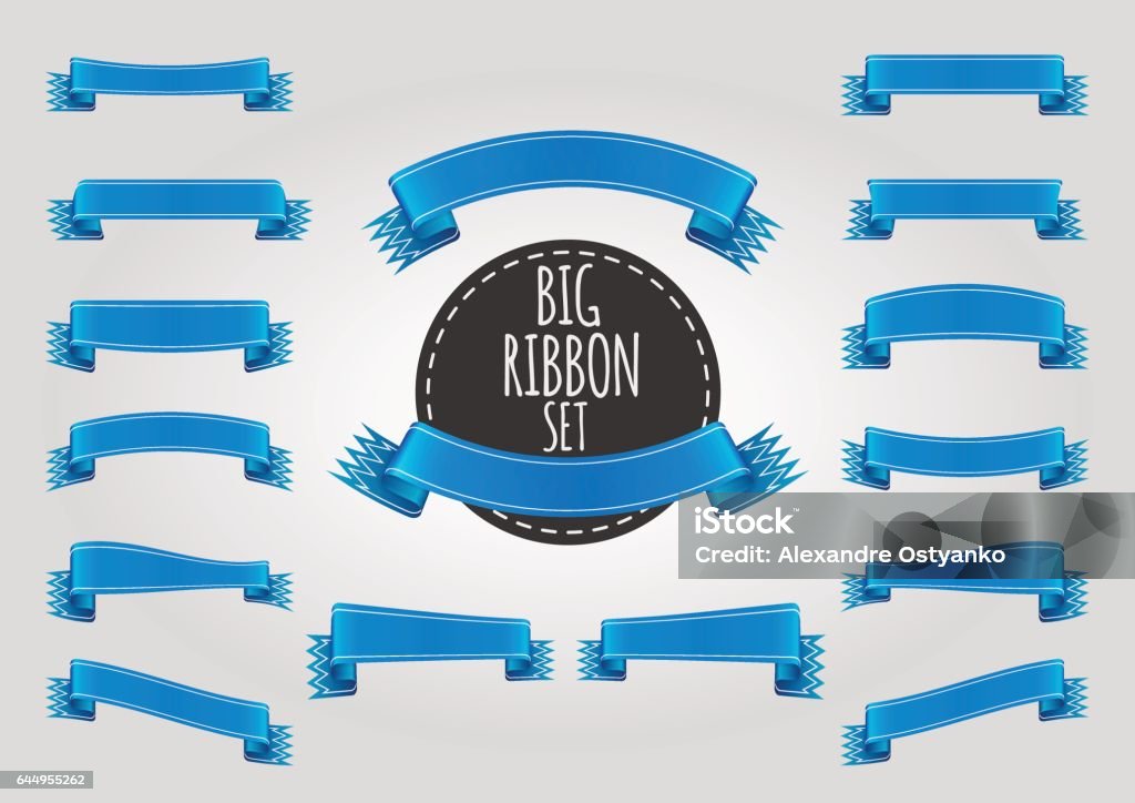 Broader Ribbons Big Ribbon Set Stock Illustration - Download Image Now - Award, Badge ...