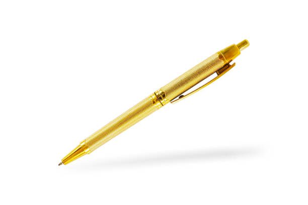 istock business gold pen with shadow isolated on white 644955950