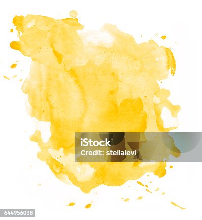 istock Yellow watercolor background isolated 644956038