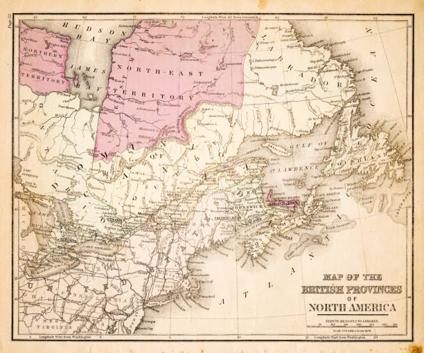 istock Map of British provinces of North America 1883 644958790