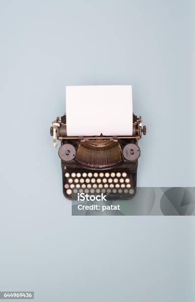 Retro Typewriter Banner Stock Photo - Download Image Now - Typewriter, Old-fashioned, Retro Style