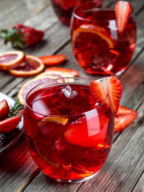 istock Blood orange strawberry rum punch 644969644