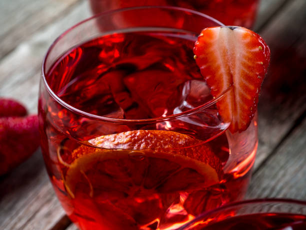 istock Blood orange strawberry rum punch 644969740