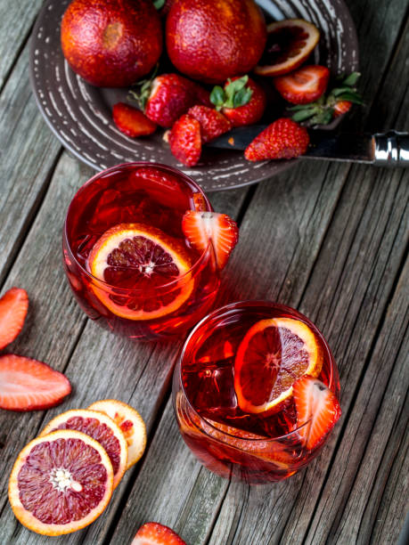 istock Blood orange strawberry rum punch 644969920