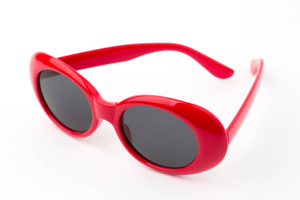 istock Round glasses isolated on white background, Vintage sunglasses, Red 644973468