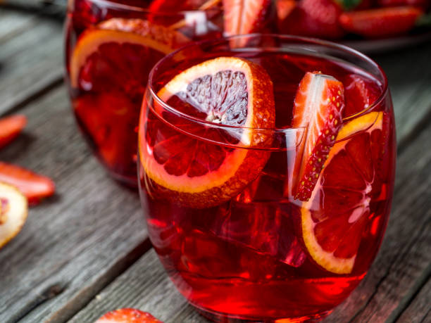 istock Blood orange strawberry rum punch 644973574