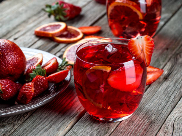 istock Blood orange strawberry rum punch 644973600
