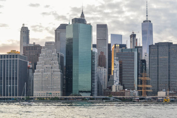 istock Beautiful New York City skyline at sunset 644980216
