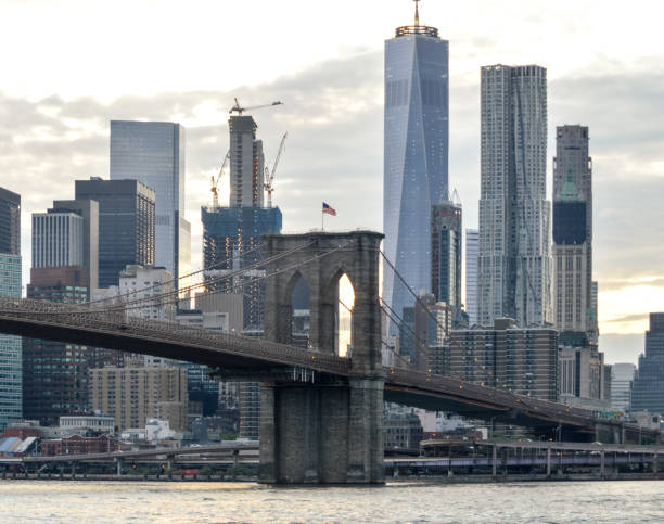istock Beautiful New York City skyline at sunset 644982832
