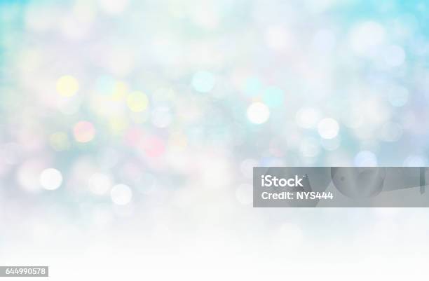 Soft Blurred Lights Glitter Blue Xmas Fairy Background Stock Illustration - Download Image Now