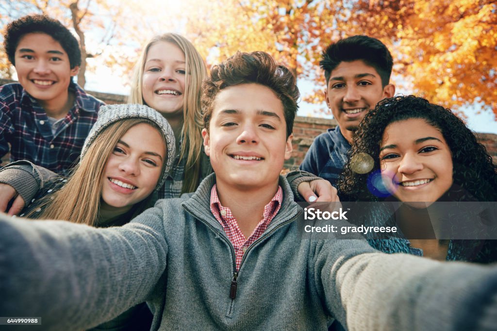 Aber lassen Sie uns zunächst die ein selfie - Lizenzfrei Teenager-Alter Stock-Foto