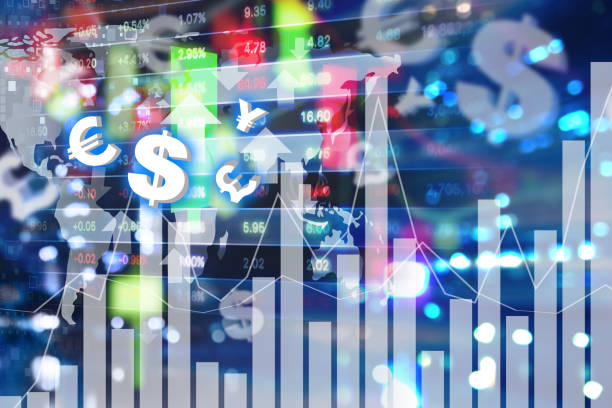 istock Stock market and forex background design 644994542