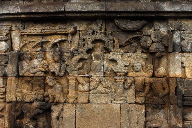 istock Relief of Borobudur temple in Yogyakarta, Java, Indonesia 645002132