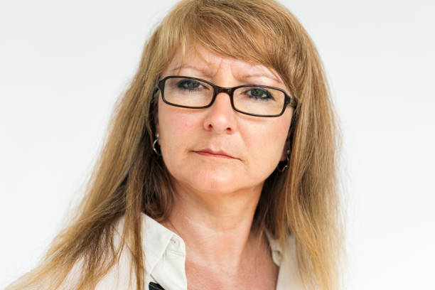 istock Woman Serious Studio Portrait Concept 645002326