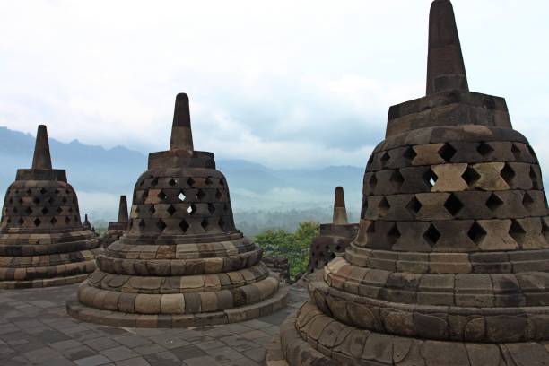 istock Borobudur temple stupas near Yogyakarta, Java, Indonesia 645005234