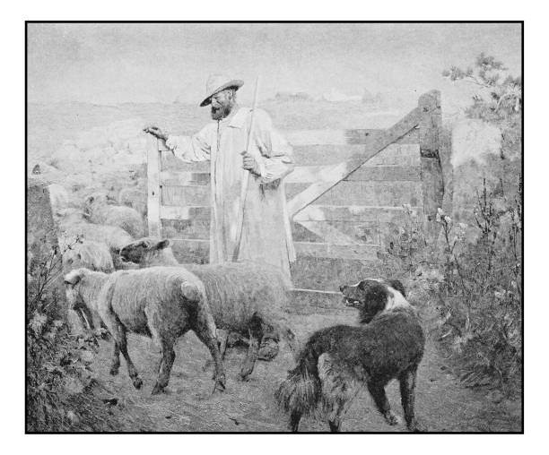 istock Antique photo of paintings: Shepherd 645008346