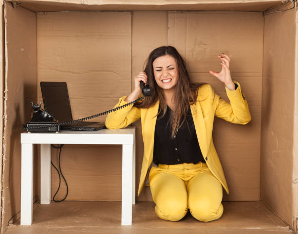 istock angry business woman, during a telephone conversation 645015634