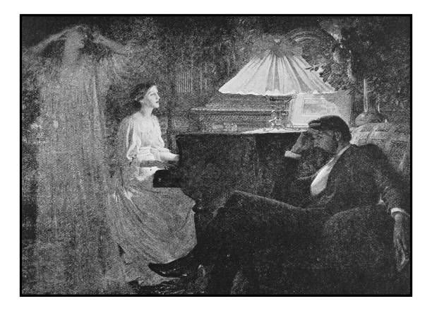 Antique dotprinted photo of paintings: Ghost