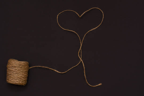 istock Heart rope on black background. 645019690