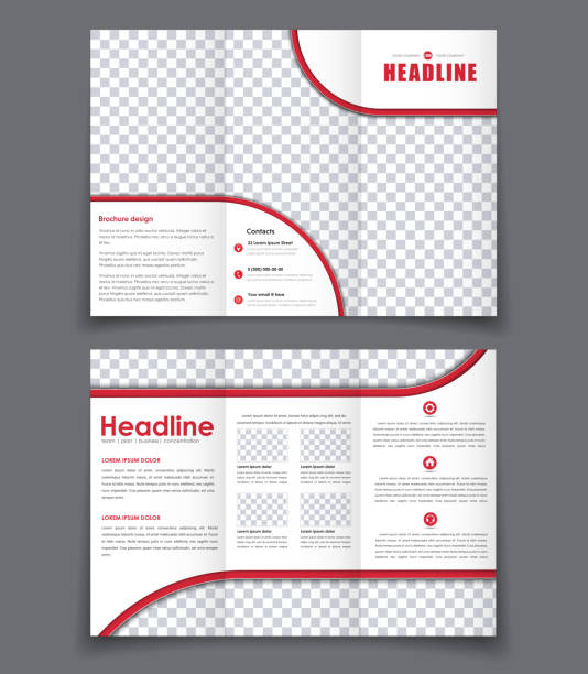istock folding flyer with space for photos for advertising and printing 645020066