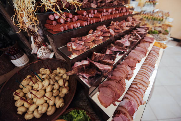 istock Basturma meat and ham cheese mushrooms. 645022412