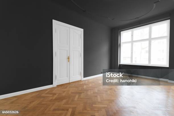 Empty Room Stock Photo - Download Image Now - Hardwood Floor, Herringbone, Old