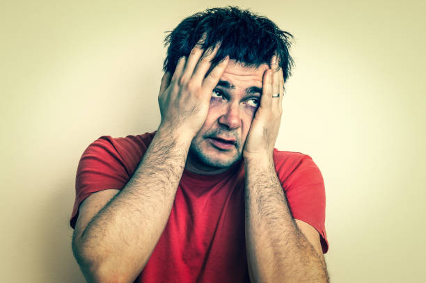 istock Disappointed man in depression - retro style 645032752