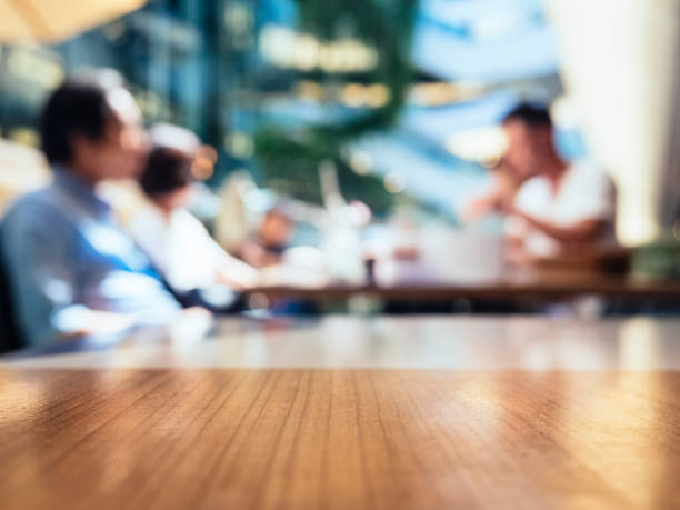 istock Blurred people Talking in Cafe restaurant table Top 645033668