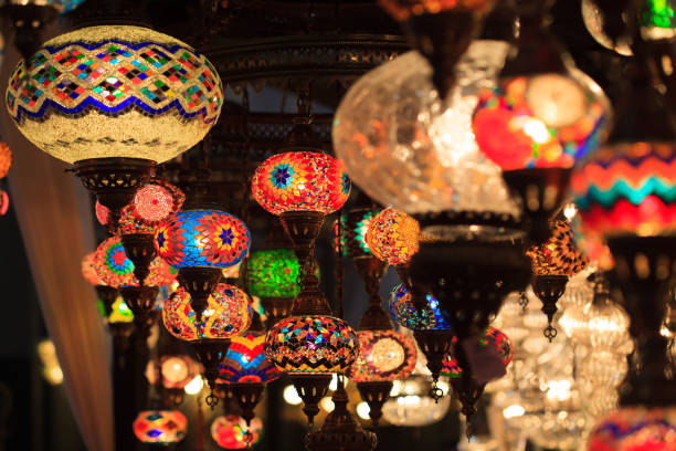 istock Luxury lamp with colorful 645034806