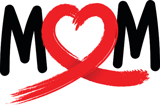 Hand draw brush style, icon design. Illustration isolated on white background. Love mom concept. Happy mother's day