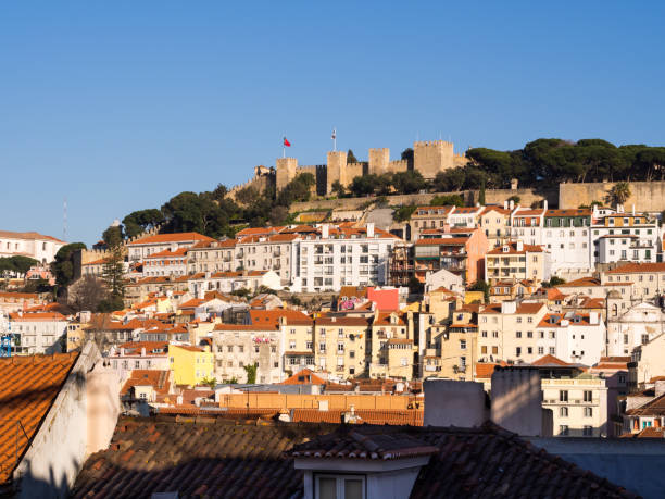 istock Sao Jorge Castle in Lisbon, with surrounding architecture. 645057518