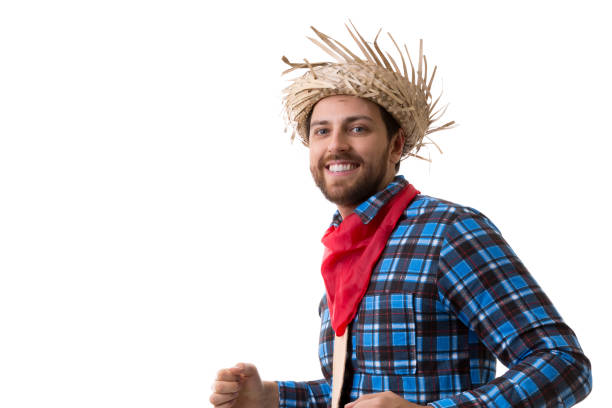 istock Brazilian man on Junina Party costume 645063662
