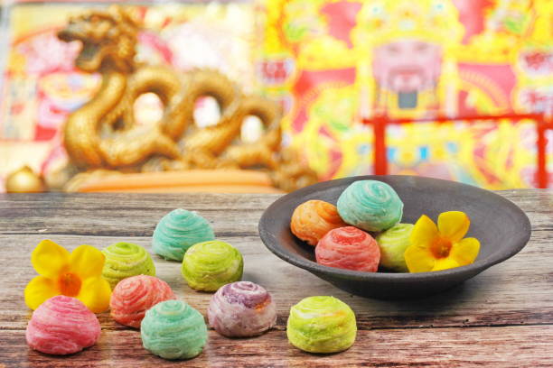 istock Colorful Chinese Pastry put mung bean with egg yolk. 645065116