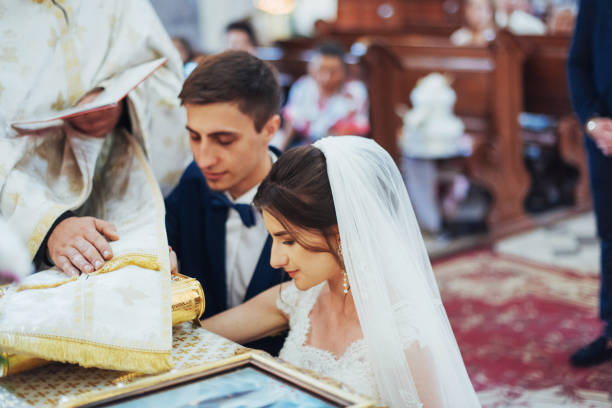 istock The bride and groom church wedding ceremony 645067898