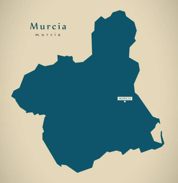 modern harita - murcia i̇spanya es illüstrasyon - murcia stock illustrations