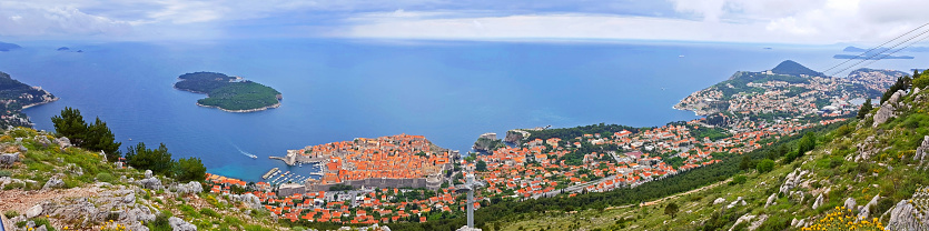 View of the Dubrovnik riviera from the hill Srđ