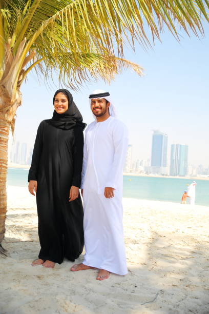 Emirati couple in the Beach