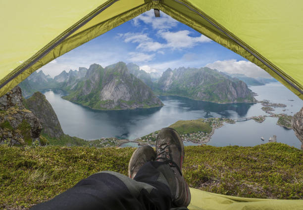 queen's point of view in the lofoten islands in norway.