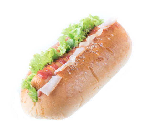 istock fast food,hot dogs with various ingredients on white background 645089566