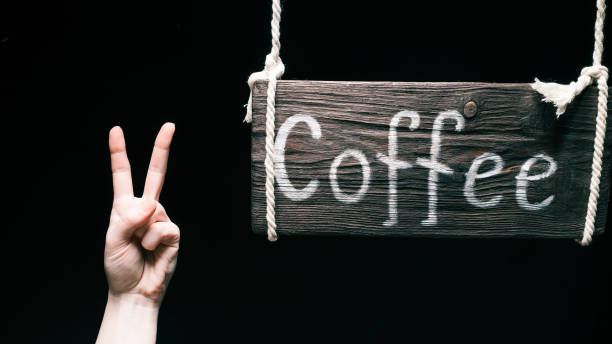 istock Wood sign for coffee shop 645098972