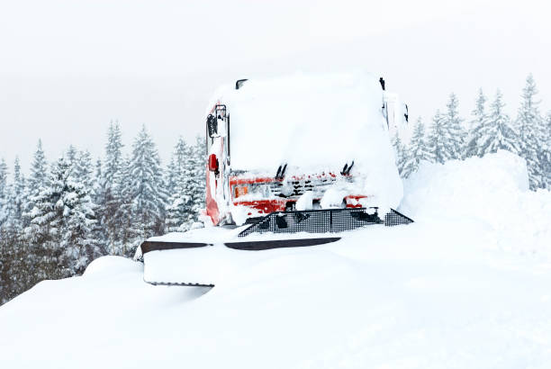 istock Snow groomer covered by snow 645122334