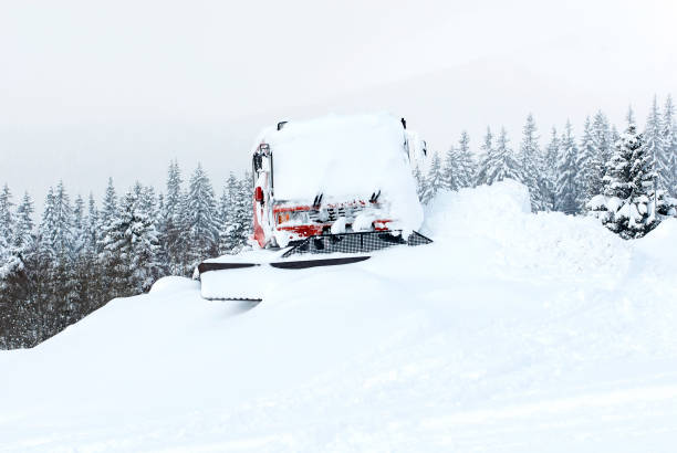 istock Snow groomer covered by snow 645122346