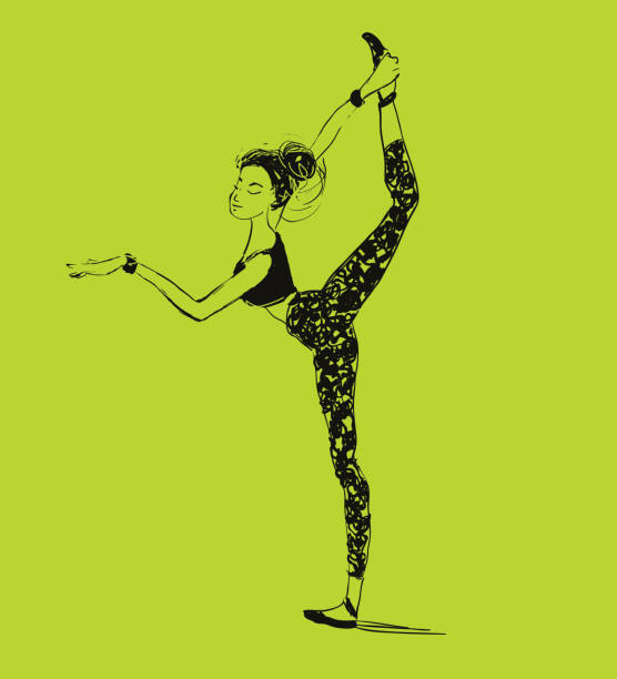 istock Vector young woman stretching. Healthy lifestyle. Ballet workout. 645129204