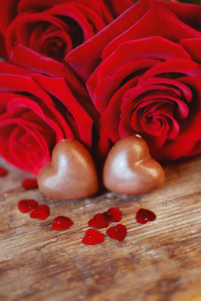 istock Valentine's Day celebration present chocolate heart candies. 645160508