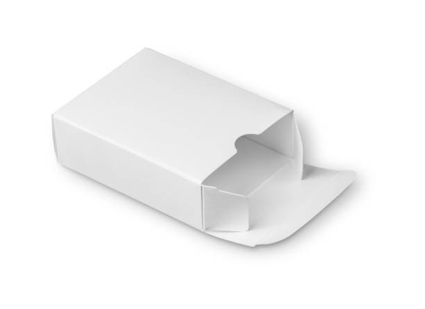 istock Opened White cardboard box isolated on white background 645164692
