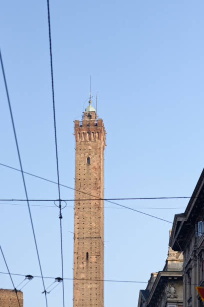 istock Asinelli tower view from below, Bologna 645165522