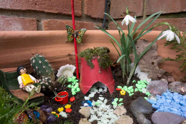 istock Home Sweet Home Miniature Handmade Garden Scene With Path 645165624