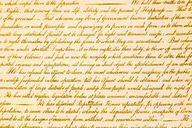 istock USA Declaration of Independence in antique script. 645168332