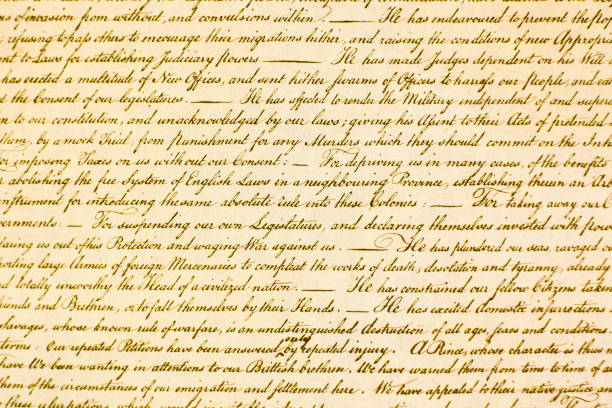 déclaration d’indépendance usa dans script antique. - us constitution patriotism fourth of july american revolution photos et images de collection