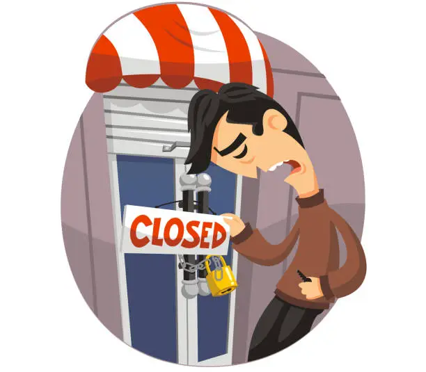 Vector illustration of going out of business
